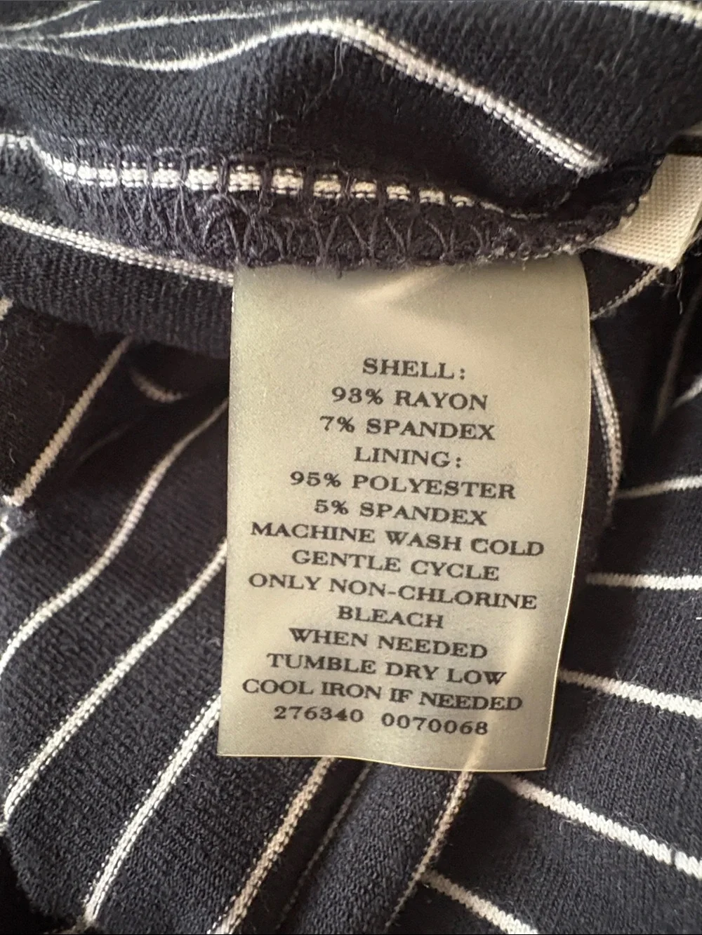 Ann Taylor Black and White Pinstripe Sheath Knot-Front knit dress Size 4
